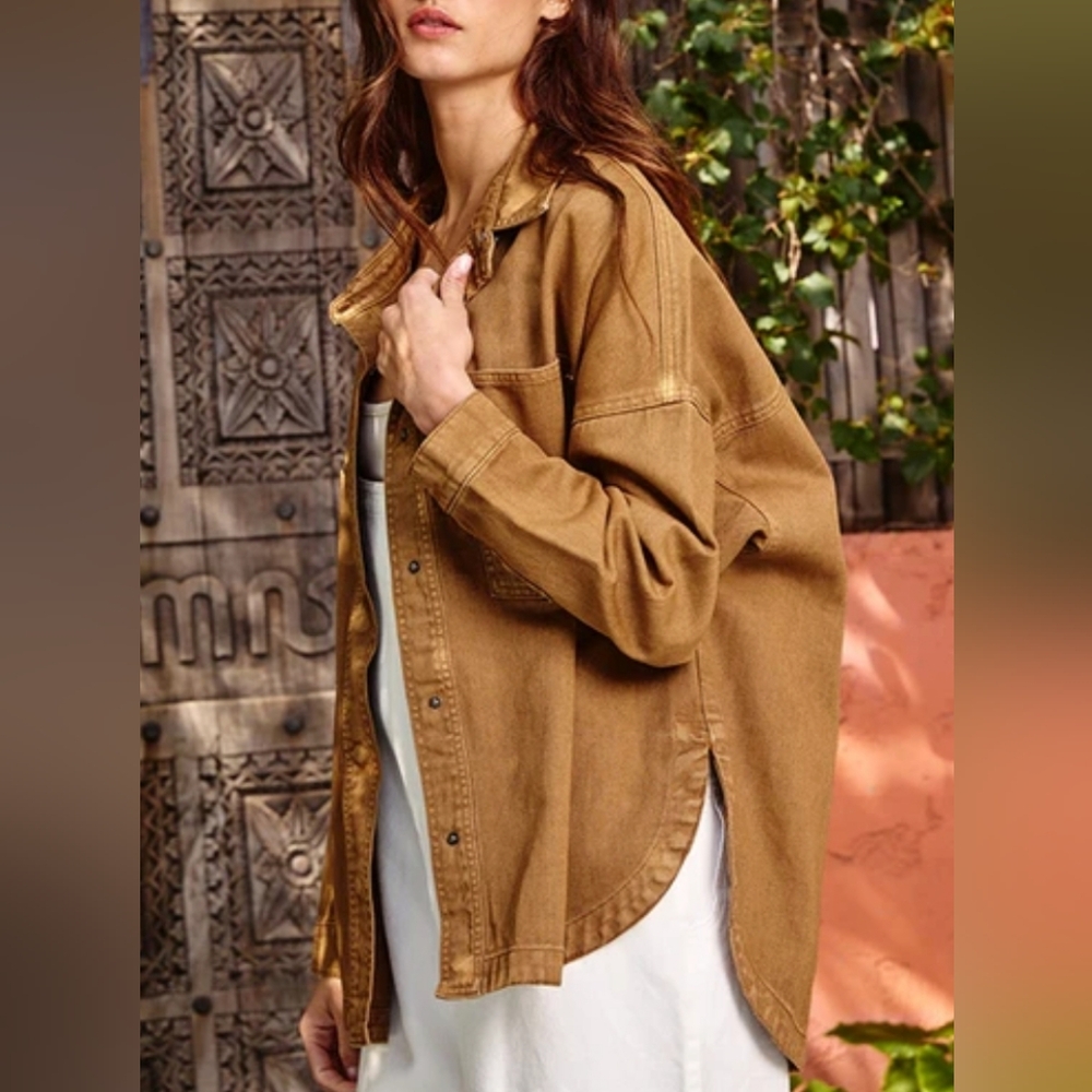 Light Brown denim shirt Jacket, Shacket